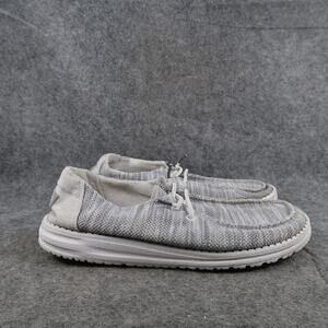 Hey Dude Shoes Womens 8 Casual Slip On Wendy Sox Glacier Grey Loafer Comfort